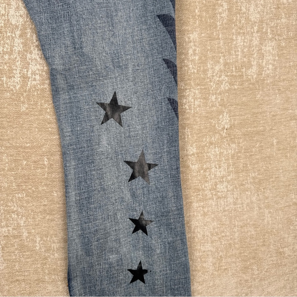 Cooper 9 Blue Wings Denim Size 38 / Blue Jeans with Star Patches - Picture 13 of 13